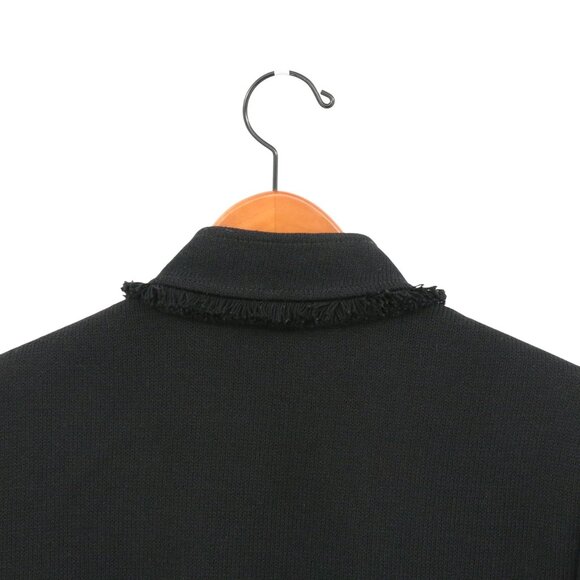St. John Caviar Fringe Detail Black Santana Knit Jacket Gold Buttons 8 - Picture 4 of 6